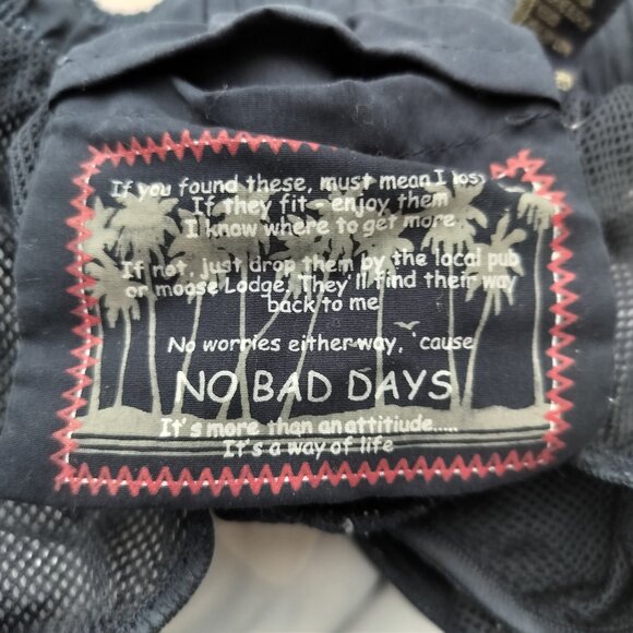 NO BAD DAYS Swimsuit Men's XL Blue and White Flowers - Picture 4 of 6